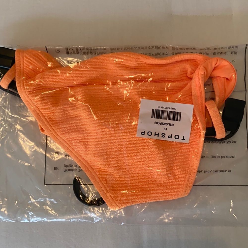 NWT Topshop Neon Orange Bikini Bottoms Size 8 - Picture 7 of 9